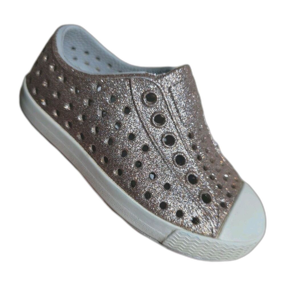 native jefferson shoes toddler Size 5 Pink Sparkle Summer Beach